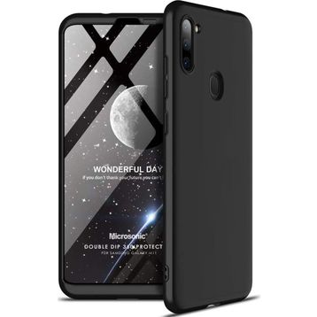 Microsonic Samsung Galaxy M11 Double Dip 360 Protective Siyah Kılıf