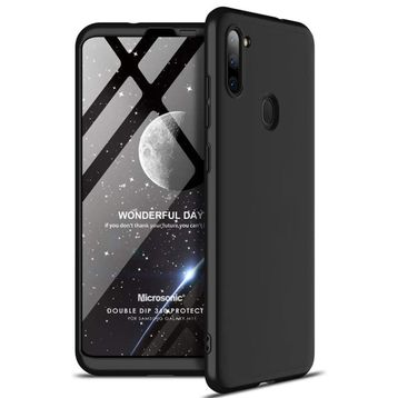 Microsonic Samsung Galaxy M11 Double Dip 360 Protective Siyah Kılıf