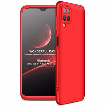Microsonic Samsung Galaxy M12 Double Dip 360 Protective Kırmızı Kılıf