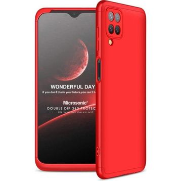 Microsonic Samsung Galaxy M12 Double Dip 360 Protective Kırmızı Kılıf