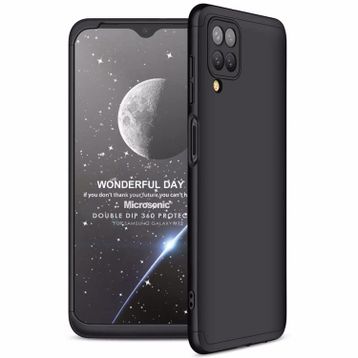 Microsonic Samsung Galaxy M12 Double Dip 360 Protective Siyah Kılıf