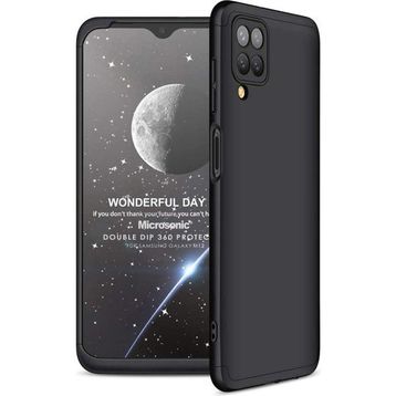 Microsonic Samsung Galaxy M12 Double Dip 360 Protective Siyah Kılıf