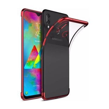Microsonic Samsung Galaxy M20 Skyfall Transparent Clear Kırmızı Kılıf
