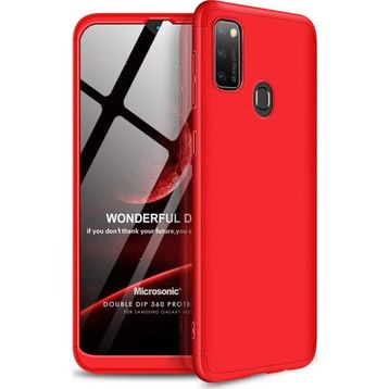 Microsonic Samsung Galaxy M21 Double Dip 360 Protective Kırmızı Kılıf