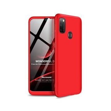 Microsonic Samsung Galaxy M21 Double Dip 360 Protective Kırmızı Kılıf