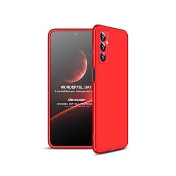 Microsonic Samsung Galaxy M23 Double Dip 360 Protective Kırmızı Kılıf