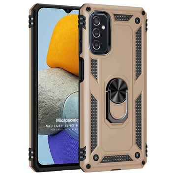 Microsonic Samsung Galaxy M23 Military Ring Holder Gold Cep Telefonu Kılıfı