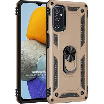 Microsonic Samsung Galaxy M23 Military Ring Holder Gold Cep Telefonu Kılıfı