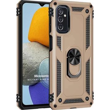 Microsonic Samsung Galaxy M23 Military Ring Holder Gold Cep Telefonu Kılıfı