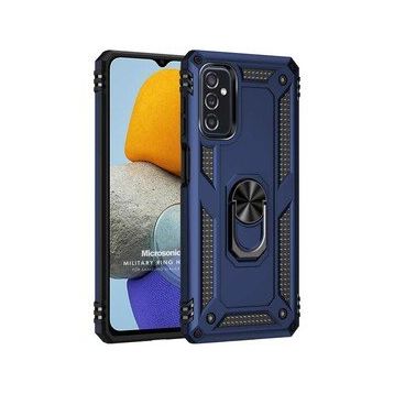 Microsonic Samsung Galaxy M23 Military Ring Holder Lacivert Kılıf