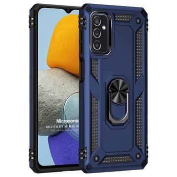Microsonic Samsung Galaxy M23 Military Ring Holder Lacivert Kılıf