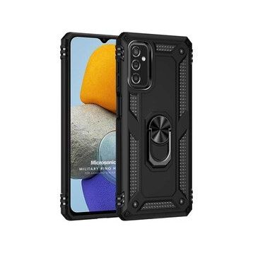 Microsonic Samsung Galaxy M23 Military Ring Holder Siyah Kılıf