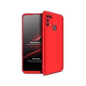 Microsonic Samsung Galaxy M31 Double Dip 360 Protective Kırmızı Kılıf