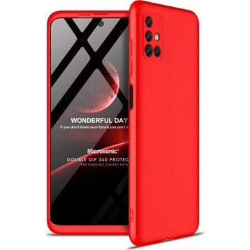 Microsonic Samsung Galaxy M31S Double Dip 360 Protective Kırmızı Kılıf