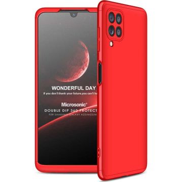 Microsonic Samsung Galaxy M32 4G Double Dip 360 Protective Kırmızı Kılıf
