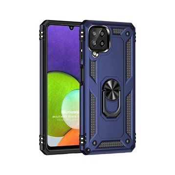 Microsonic Samsung Galaxy M33 Military Ring Holder Lacivert Kılıf