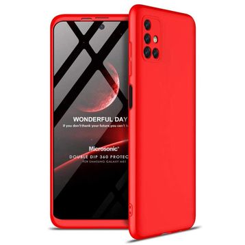 Microsonic Samsung Galaxy M51 Double Dip 360 Protective Kırmızı Kılıf