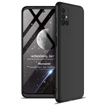 Microsonic Samsung Galaxy M51 Double Dip 360 Protective Siyah Kılıf