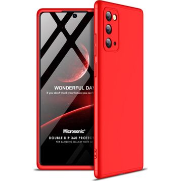 Microsonic Samsung Galaxy Note 20 Double Dip 360 Protective Kırmızı Kılıf