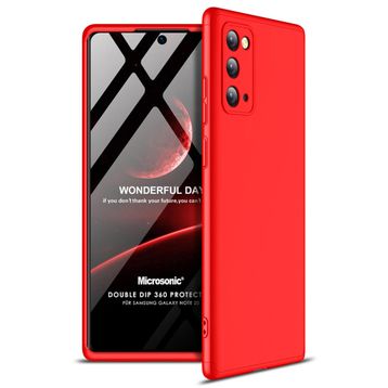 Microsonic Samsung Galaxy Note 20 Double Dip 360 Protective Kırmızı Kılıf