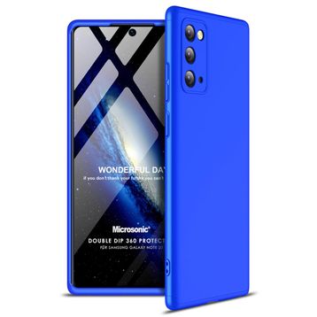 Microsonic Samsung Galaxy Note 20 Double Dip 360 Protective Mavi Cep Telefonu Kılıf