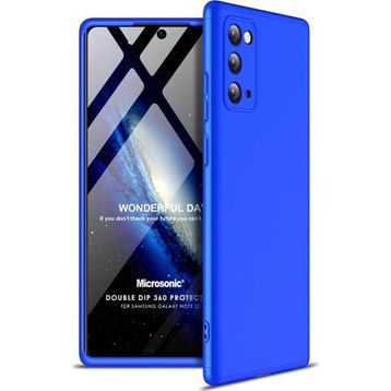Microsonic Samsung Galaxy Note 20 Double Dip 360 Protective Mavi Cep Telefonu Kılıf