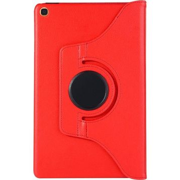 Microsonic Samsung Galaxy Tab A 10.1 İnç T510 360 Rotating Stand Deri Kırmızı Kılıf