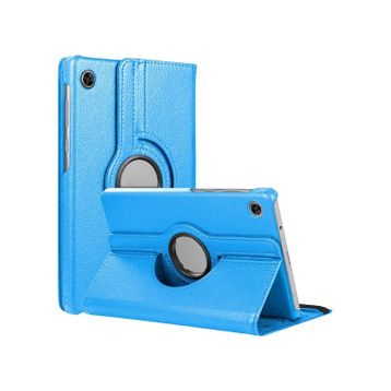 Microsonic Samsung Galaxy Tab A9 360 Rotating Stand Deri Mavi Kılıf
