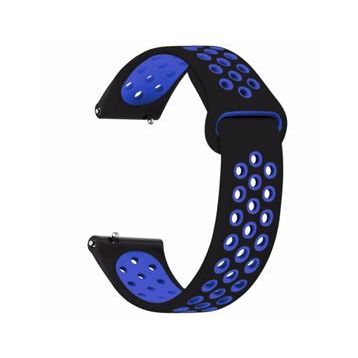Microsonic Samsung Galaxy Watch 3 41 mm Rainbow Sport Band Siyah Mavi Kordon