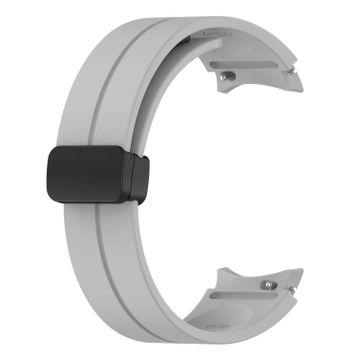 Microsonic Samsung Galaxy Watch 4 40 mm için Ribbon Line Gri Kordon
