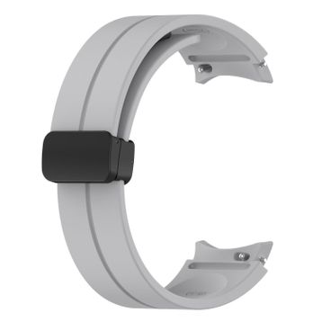 Microsonic Samsung Galaxy Watch 4 40 mm için Ribbon Line Gri Kordon