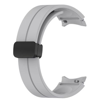 Microsonic Samsung Galaxy Watch 4 40 mm için Ribbon Line Gri Kordon