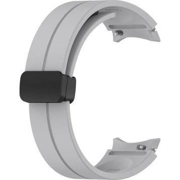 Microsonic Samsung Galaxy Watch 4 40 mm için Ribbon Line Gri Kordon