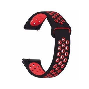 Microsonic Samsung Galaxy Watch 42 mm Rainbow Sport Band Siyah Kırmızı Kordon