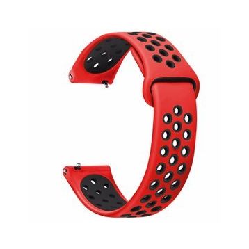 Microsonic Samsung Galaxy Watch 42 mm Rainbow Sport Band Siyah Kırmızı Kordon