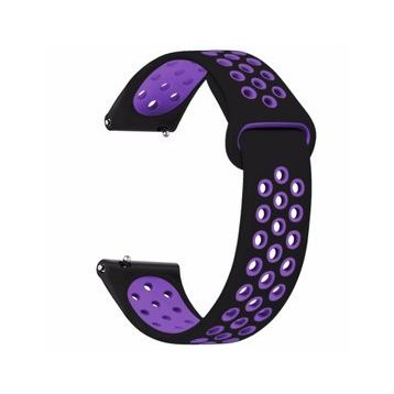 Microsonic Samsung Galaxy Watch 42 mm Rainbow Sport Band Siyah Mor Kordon