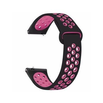 Microsonic Samsung Galaxy Watch 42 mm Rainbow Sport Band Siyah Pembe Kordon