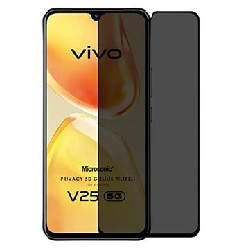 Microsonic Vivo V25 5G Privacy 5D Gizlilik Filtreli Siyah Cam Ekran Koruyucu