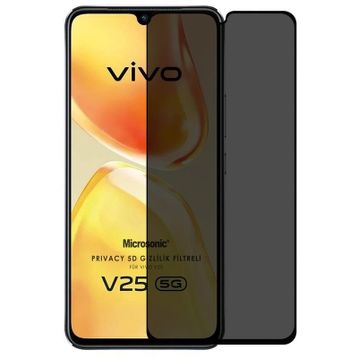 Microsonic Vivo V25 5G Privacy 5D Gizlilik Filtreli Siyah Cam Ekran Koruyucu