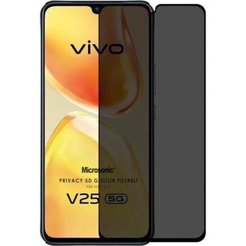 Microsonic Vivo V25 5G Privacy 5D Gizlilik Filtreli Siyah Cam Ekran Koruyucu