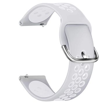 Microsonic Xiaomi Amazfit GTR 47 mm Rainbow Sport Band için Gri Beyaz Kordon
