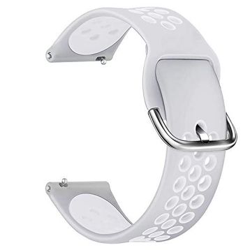 Microsonic Xiaomi Amazfit GTR 47 mm Rainbow Sport Band için Gri Beyaz Kordon