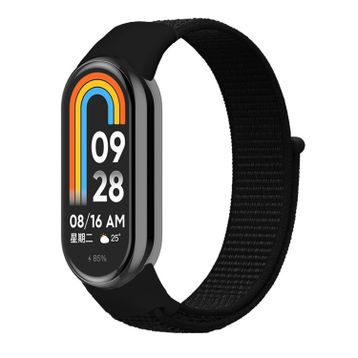 Microsonic Xiaomi Mi Band 8 Hasırlı Woven Sport Loop Siyah Kordon