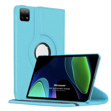 Microsonic Xiaomi Pad 6 360 Rotating Stand Deri Mavi Kılıf