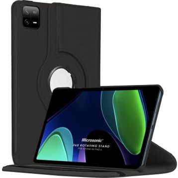 Microsonic Xiaomi Pad 6 360 Rotating Stand Deri Siyah Kılıf