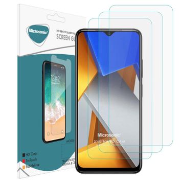 Microsonic Xiaomi Poco M4 Screen Protector Nano Glass 3 Adet Cam Ekran Koruyucu