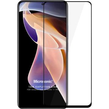Microsonic Xiaomi Redmi Note 11 Pro 5G Tam Kaplayan Temperli Siyah Cam Ekran Koruyucu