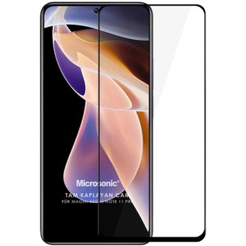 Microsonic Xiaomi Redmi Note 11 Pro 5G Tam Kaplayan Temperli Siyah Cam Ekran Koruyucu