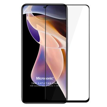 Microsonic Xiaomi Redmi Note 11 Pro 5G Tam Kaplayan Temperli Siyah Cam Ekran Koruyucu