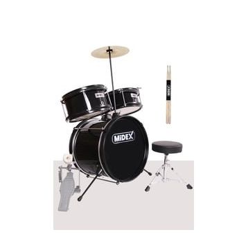 Midex CD300X-BK Akustik Junior Davulu Seti 5-14 Yaş İçin Full Set Çocuk Baterisi